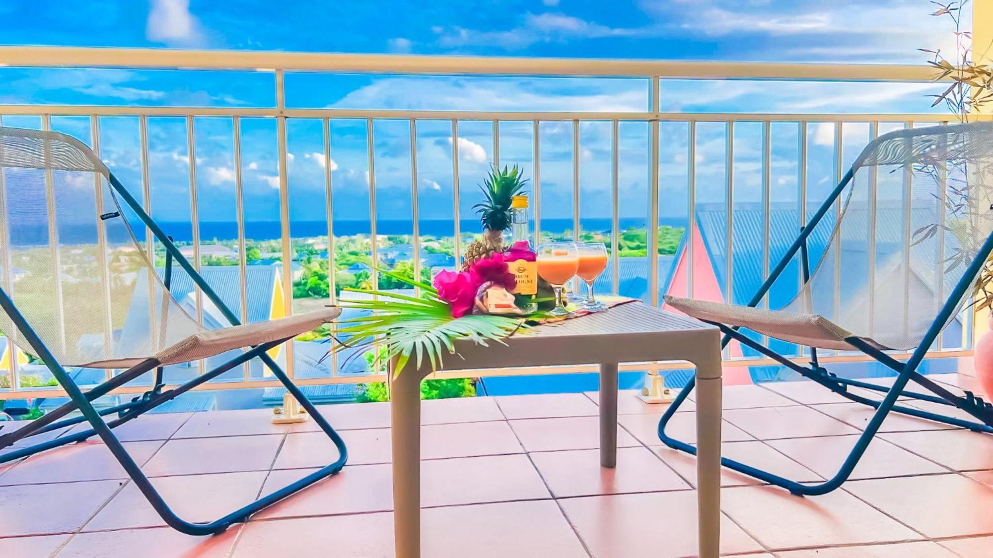 Magnifique Appartement Fleurs Caraibes - 6 Personnes En Residence Avec Piscine Privee - Sainte Anne Buitenkant foto